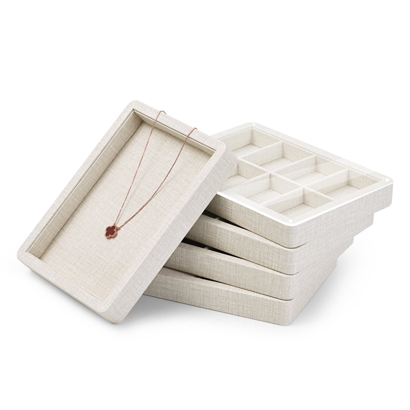 PU Leather Jewelry Tray With Magnetic Acrylic Cover P110