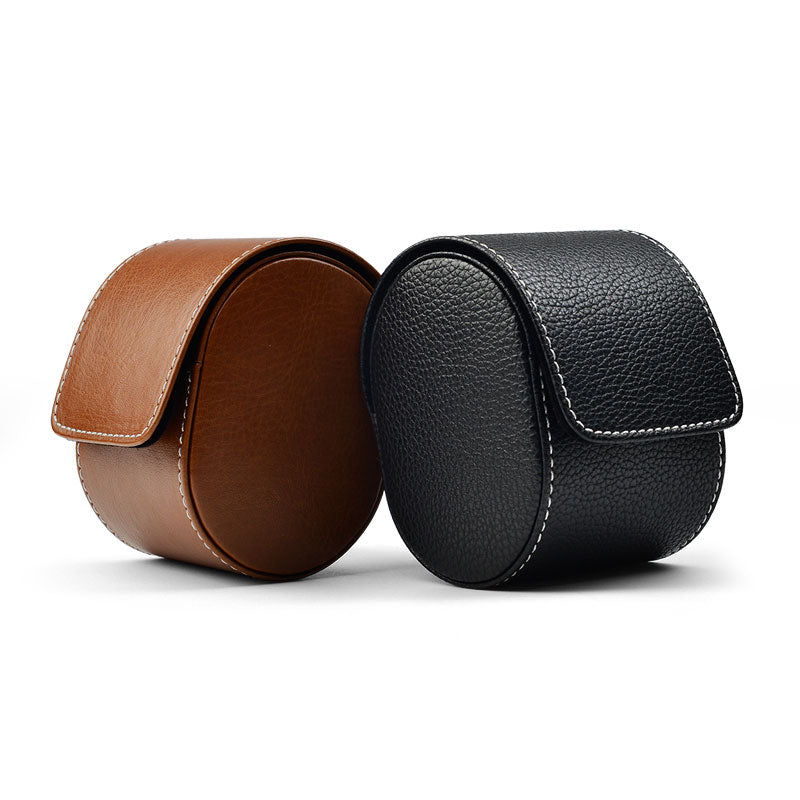 Luxury Leather Watch Storage Box Travel Single Watch Case Watch Gift Box for Christmas Anniversary Birthday B009
