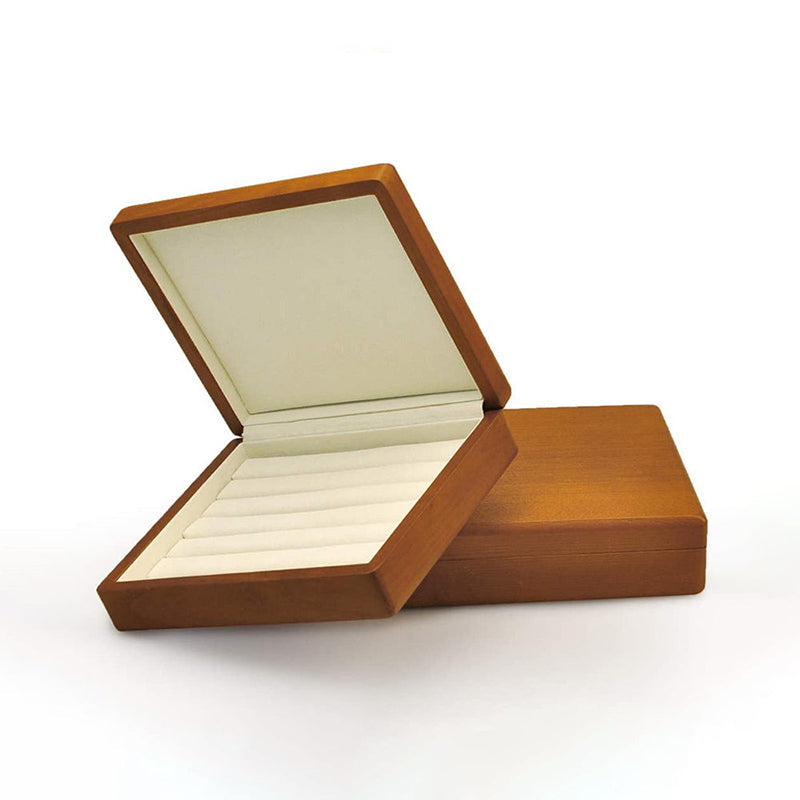 Solid Wood Rings Earring Jewelry Storage Gift Box SM080