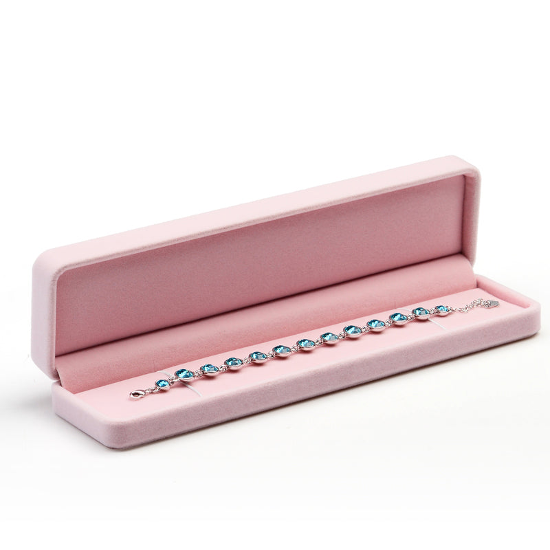 Pink Round Corner Flannelette Jewelry Packaging Box H008