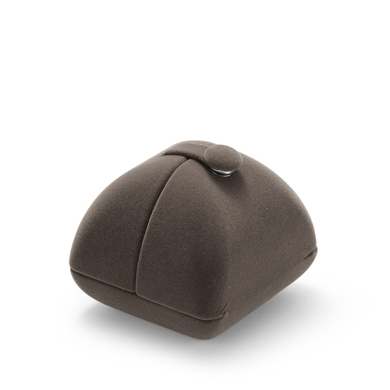 Gray Velvet Gift Jewelry Ring Box H00901
