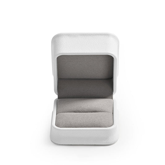 White PU Leather Jewelry Packaging Gift Ring Box H12301