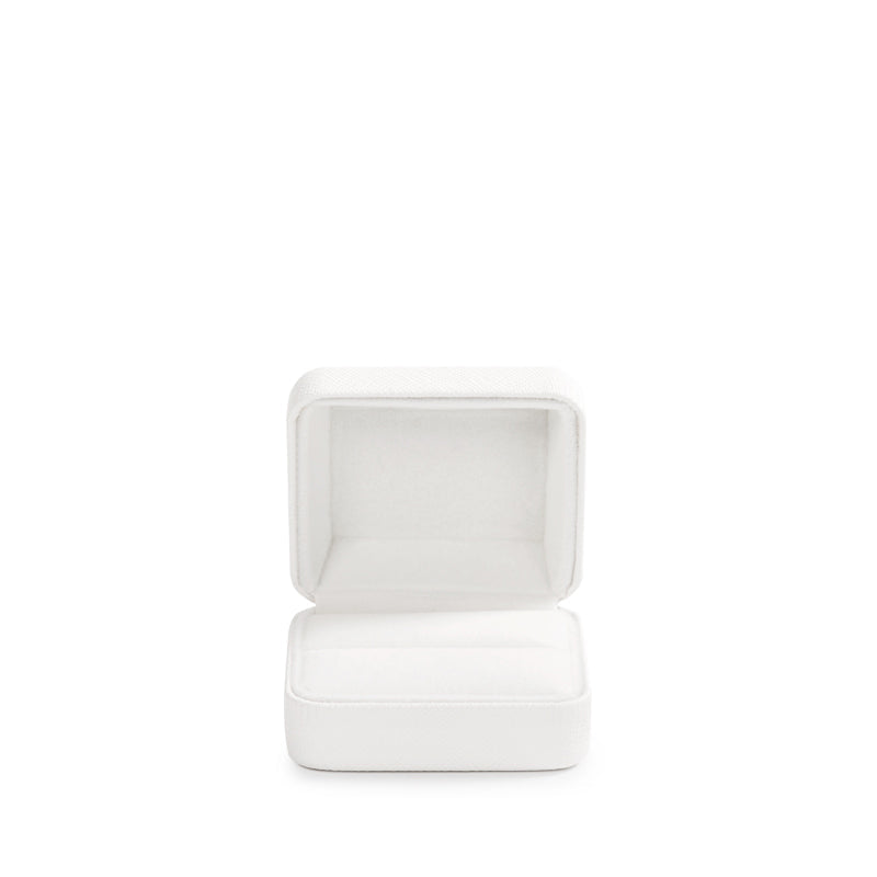 Elegant White Leatherette Jewelry Box H134