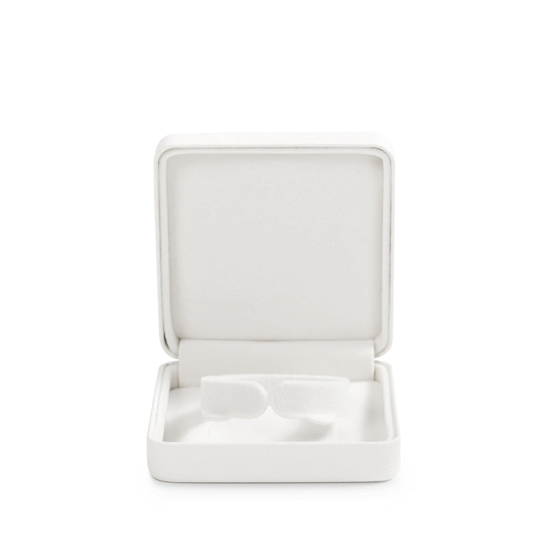Elegant White Leatherette Necklace Pendant Box H134