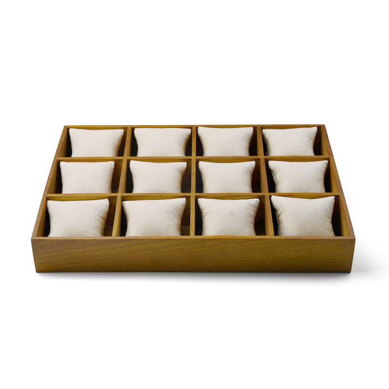 Wood 12 Slots Watch Display Tray P030