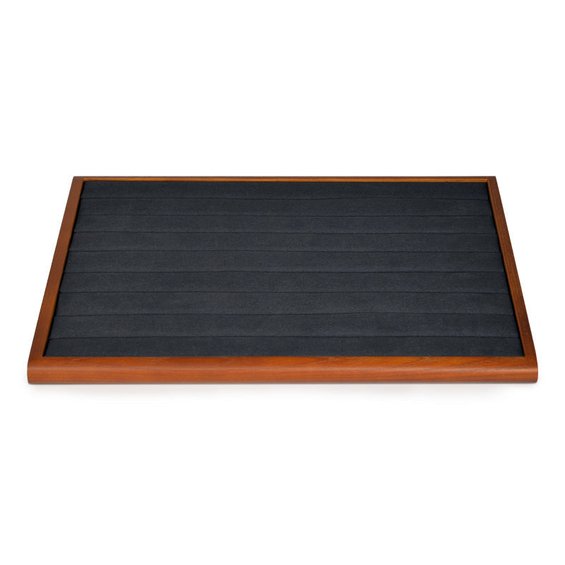 Wood Gray Microfiber Jewelry Display Tray P082