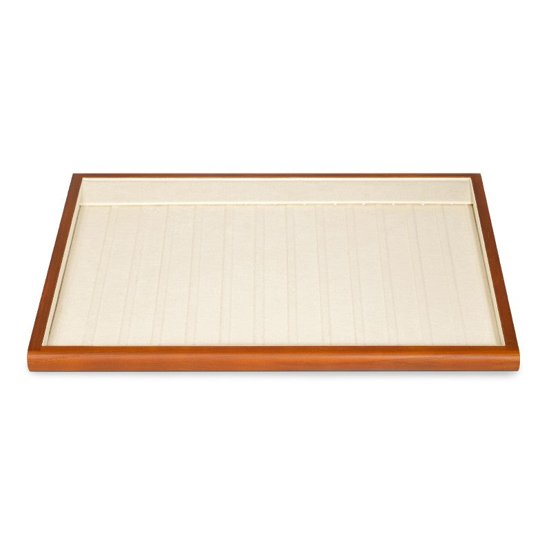 Wood White Microfiber Jewelry Display Tray P082