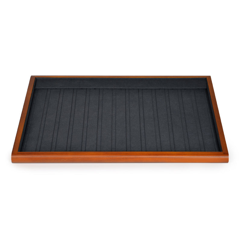 Wood Gray Microfiber Jewelry Display Tray P082