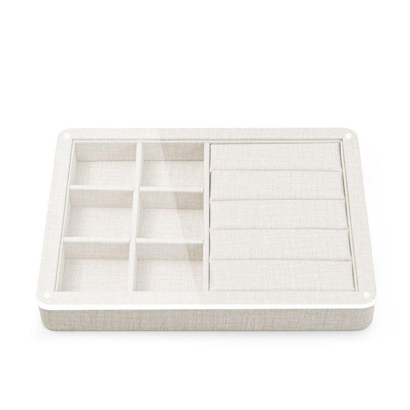 PU Leather Jewelry Tray With Magnetic Acrylic Cover P110