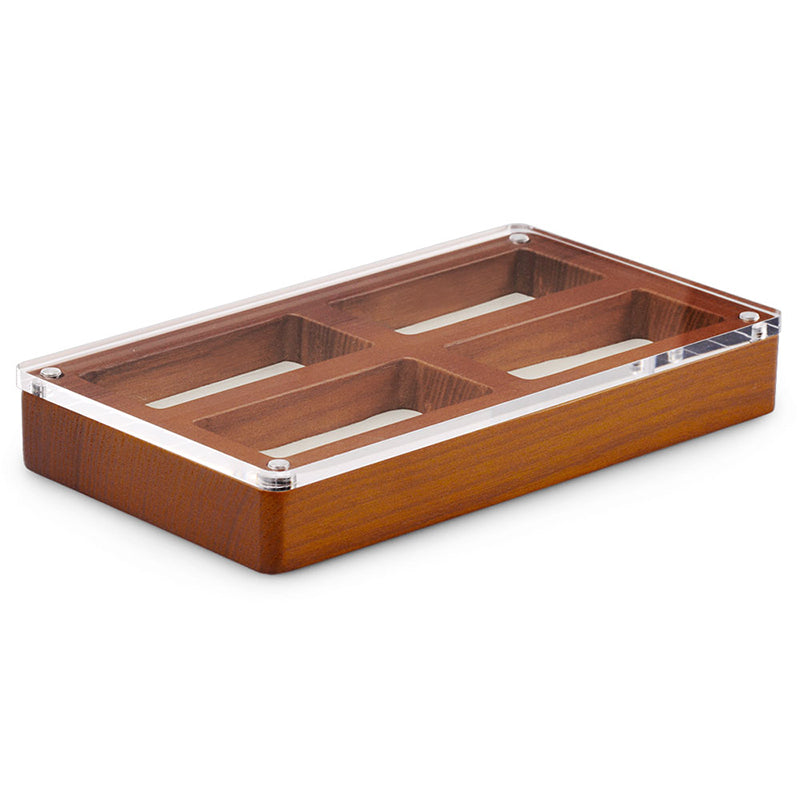 Exquisite Wood Jwelry Tray With Magnetic Acrylic Cover SM133