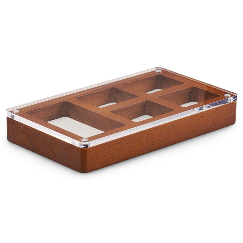 Exquisite Wood Jwelry Tray With Magnetic Acrylic Cover SM133