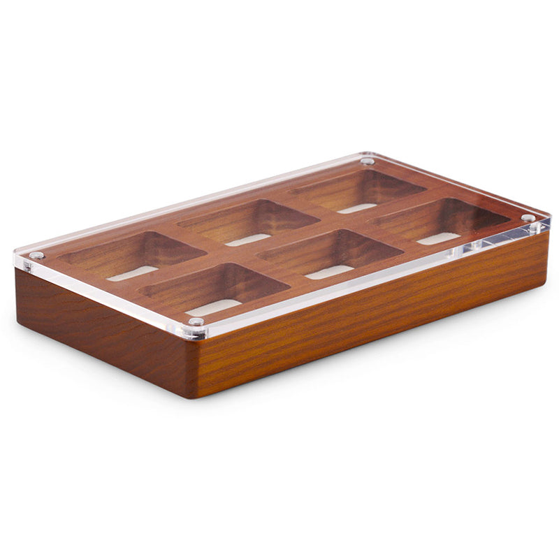 Exquisite Wood Jwelry Tray With Magnetic Acrylic Cover SM133