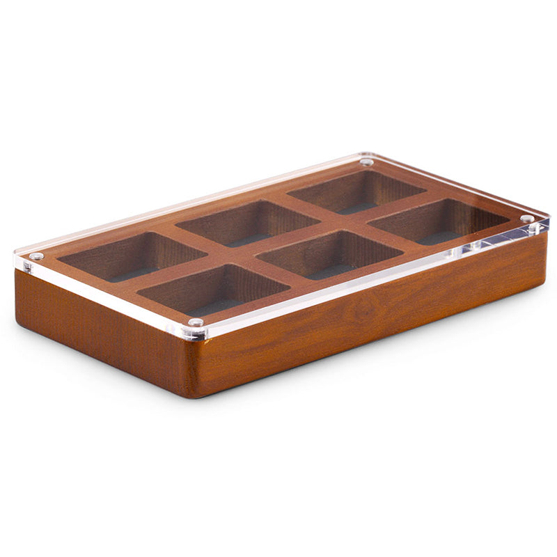 Exquisite Wood Jwelry Tray With Magnetic Acrylic Cover SM133