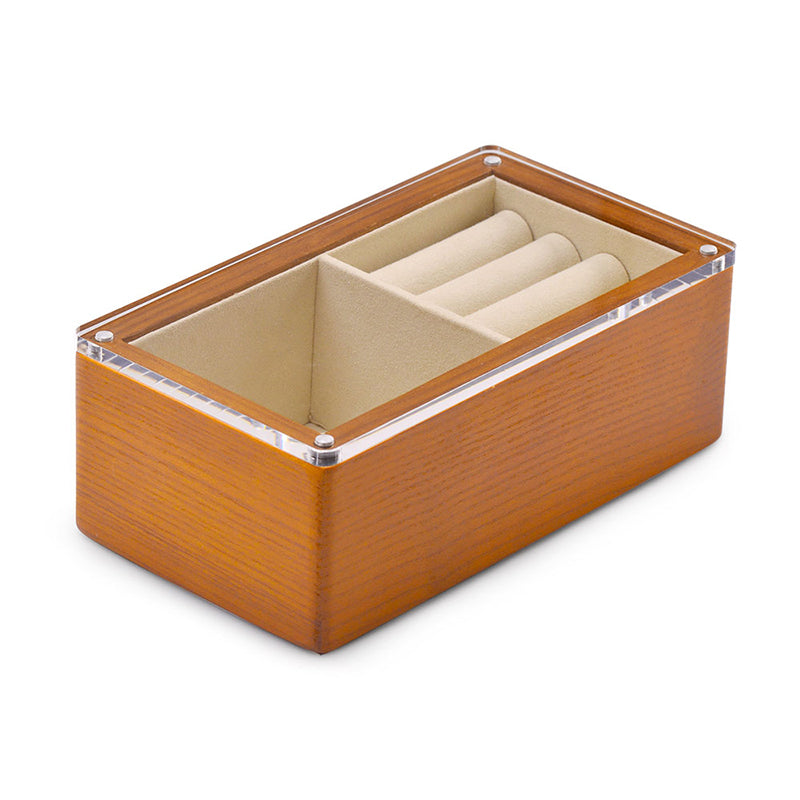 FANXI Wood Jewelry Storage Box With Transparent Magnetic Cover SM135