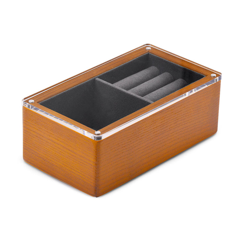 FANXI Wood Jewelry Storage Box With Transparent Magnetic Cover SM135