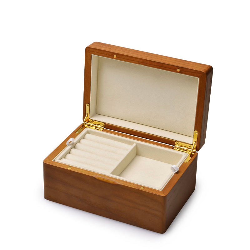 Exquisite Solid Wood Jewelry Storage Gift Box With Double Layer Design SM151