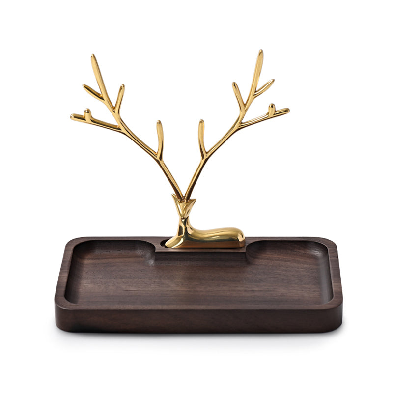 Wood Jewelry Display Tray With Deer Rack SM167